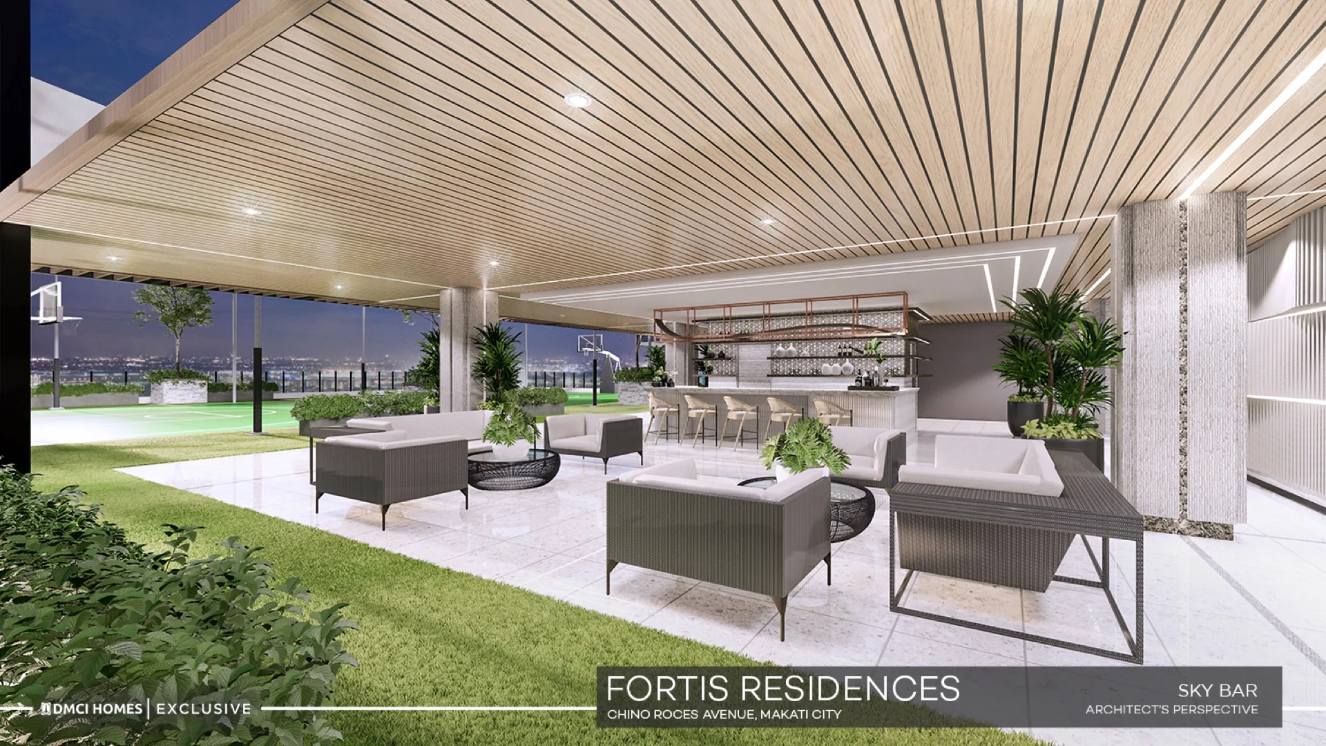 One Fortis Plaza rooftop Sky Bar view