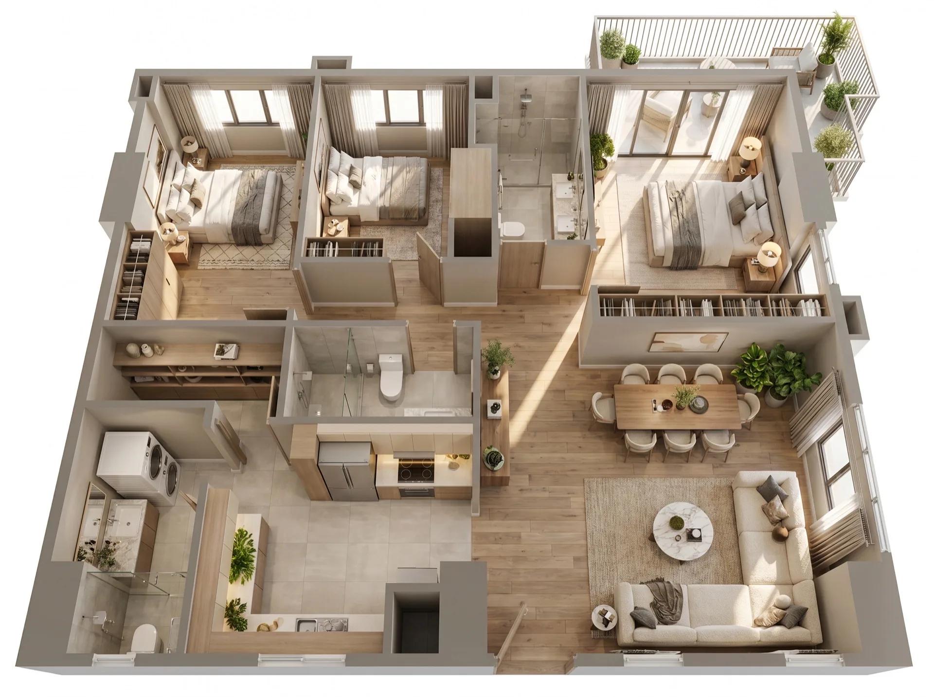 3-Bedroom unit floor plan — Fortis Residences