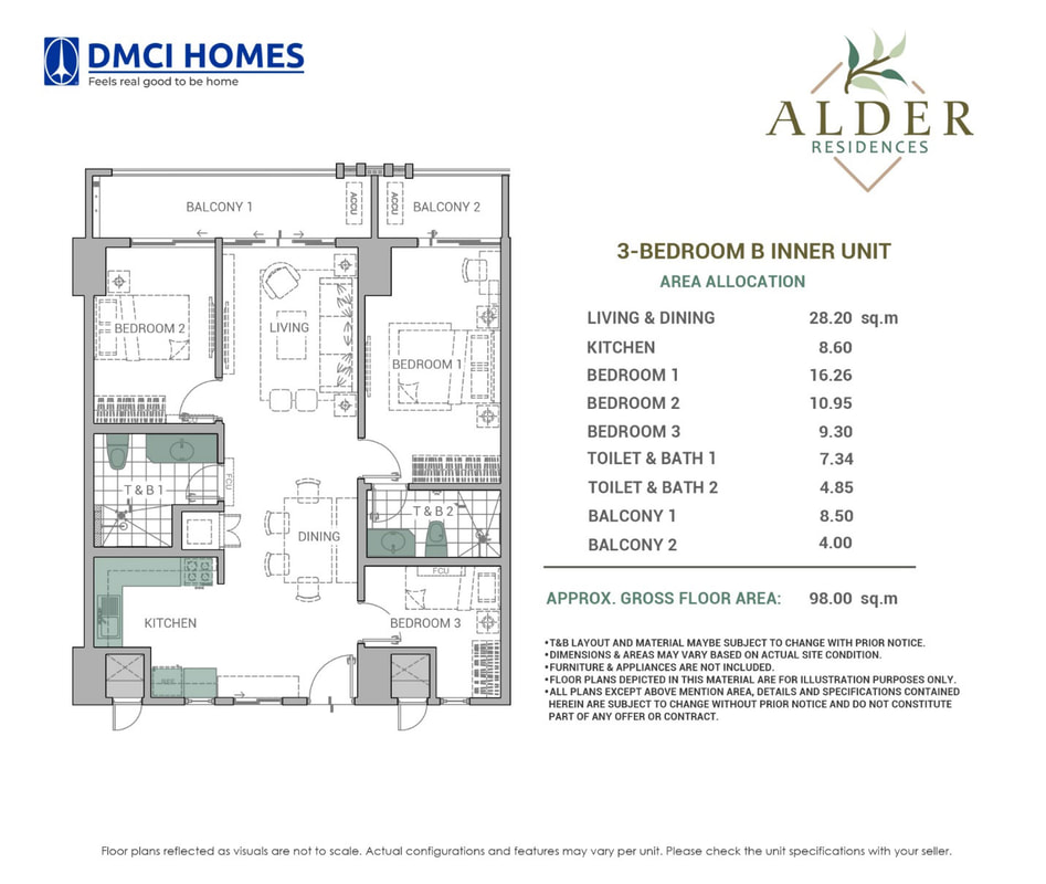 Alder Residences 3-Bedroom 98 sqm
