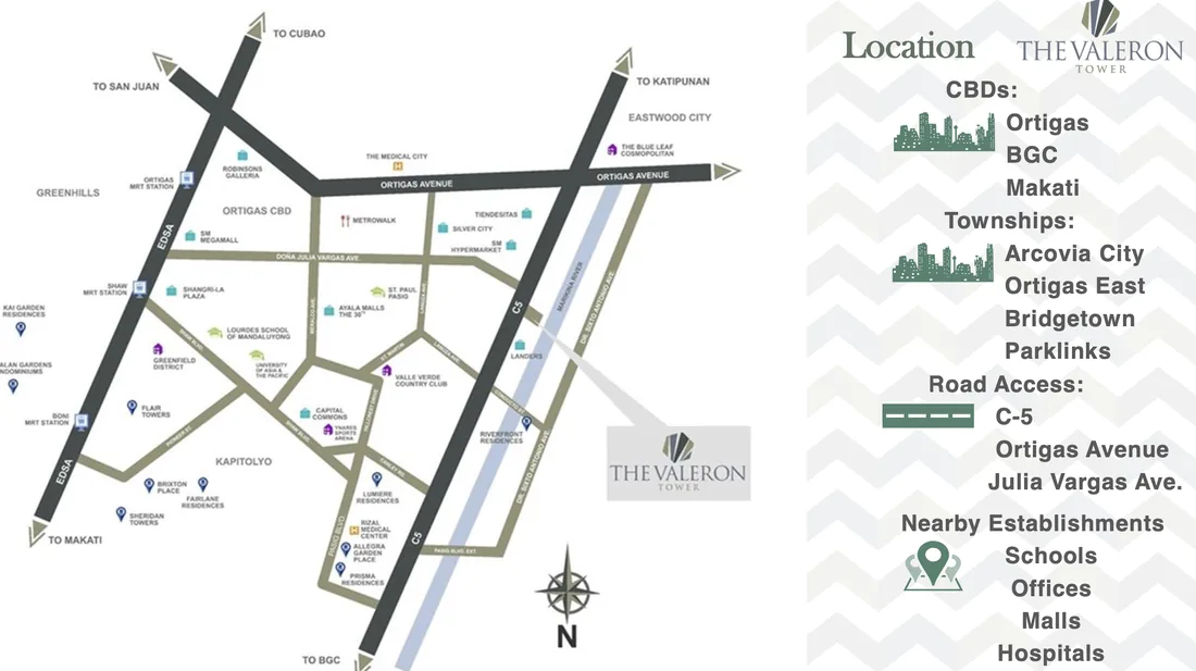 The Valeron Tower vicinity map — C-5 Pasig City